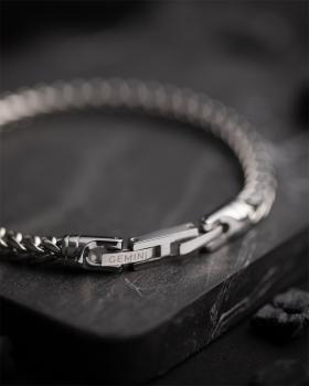 Preview: 5 mm Fuchsschwanz-Armband aus Edelstahl mit Silber-Finish - Milia Silver